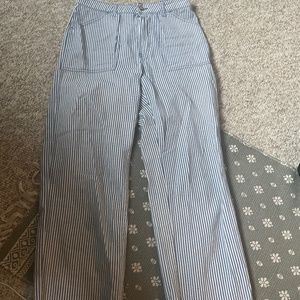 H and M striped blue and white jeans